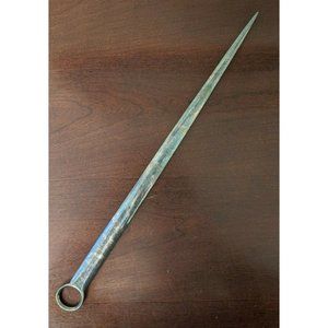 19th c antique silver plate meat skewer with nice clean hallmarks UNUSUAL 14"
